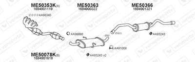 Abgassystem Mercedes-Benz A-CLASS