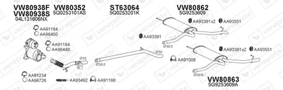 Abgassystem Vw GOLF VII Variante · Vw GOLF VAN VII Variante