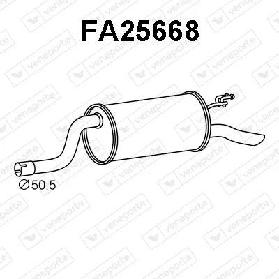 Hinterer Schalldämpfer Fiat PUNTO · Fiat PUNTO Rückschlag Van · Fiat IDEA