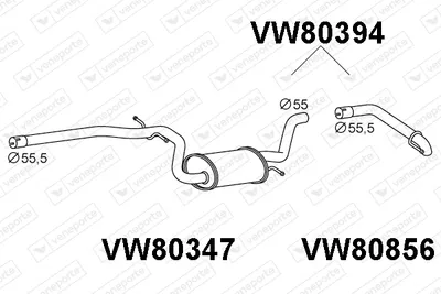 Endschalldämpfer Vw GOLF PLUS V · Vw GOLF VI · Vw GOLF VI Van