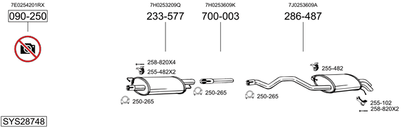 Abgassystem Vw TRANSPORTER T6 Plattform/Chassis (SFD, SFE, SFL, SFZ, SJD, SJ)
