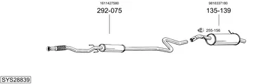 Abgassystem Peugeot 2008 I