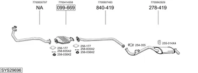Abgassystem Renault CLIO I
