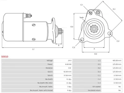 Startermotor AS-PL S0010