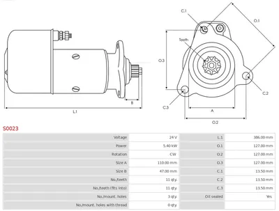 Startermotor AS-PL S0023