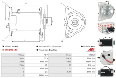 Generatorstarter AS-PL S2165S