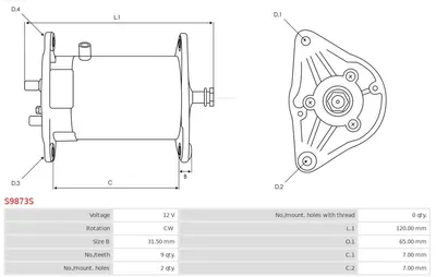 Startermotor AS-PL S9873S