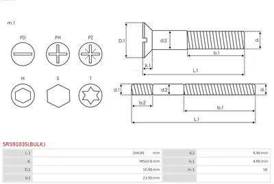 Reparatursatz, Generator AS-PL SRS9103S (BULK)