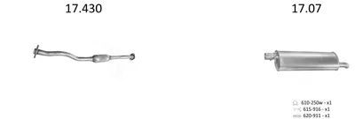 Abgassystem Opel ASTRA F Hatchback · Vauxhall ASTRA Mk III Hatchback · Vauxhall ASTRA Mk III Saloon