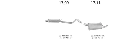 Abgassystem Opel CORSA A TR · Opel CORSA A Hatchback · Vauxhall NOVA Hatchback
