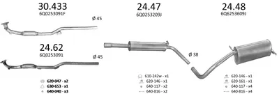 Abgassystem VW POLO IV · Seat IBIZA III · Skoda FABIA I