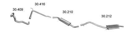 Abgassystem VW TRANSPORTER T4 Bus · VW TRANSPORTER T4 Van · VW TRANSPORTER T4 Plattform/Chassis (70E, 70L, 70M, 7DE, 7DL, 7D)