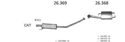 Abgassystem Toyota COROLLA Verso
