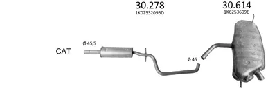 Abgasanlage Vw GOLF V · Vw GOLF PLUS V