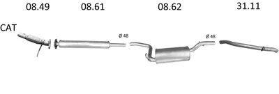 Abgassystem Volvo S40 II · Volvo V50