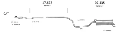 Abgassystem Opel CORSA D