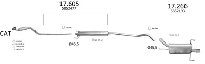 Abgassystem Opel CORSA C