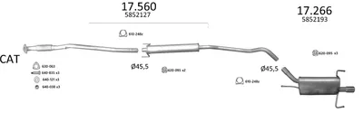 Abgassystem Opel CORSA C · Opel TIGRA TwinTop · Opel CORSA C Hatchback Van