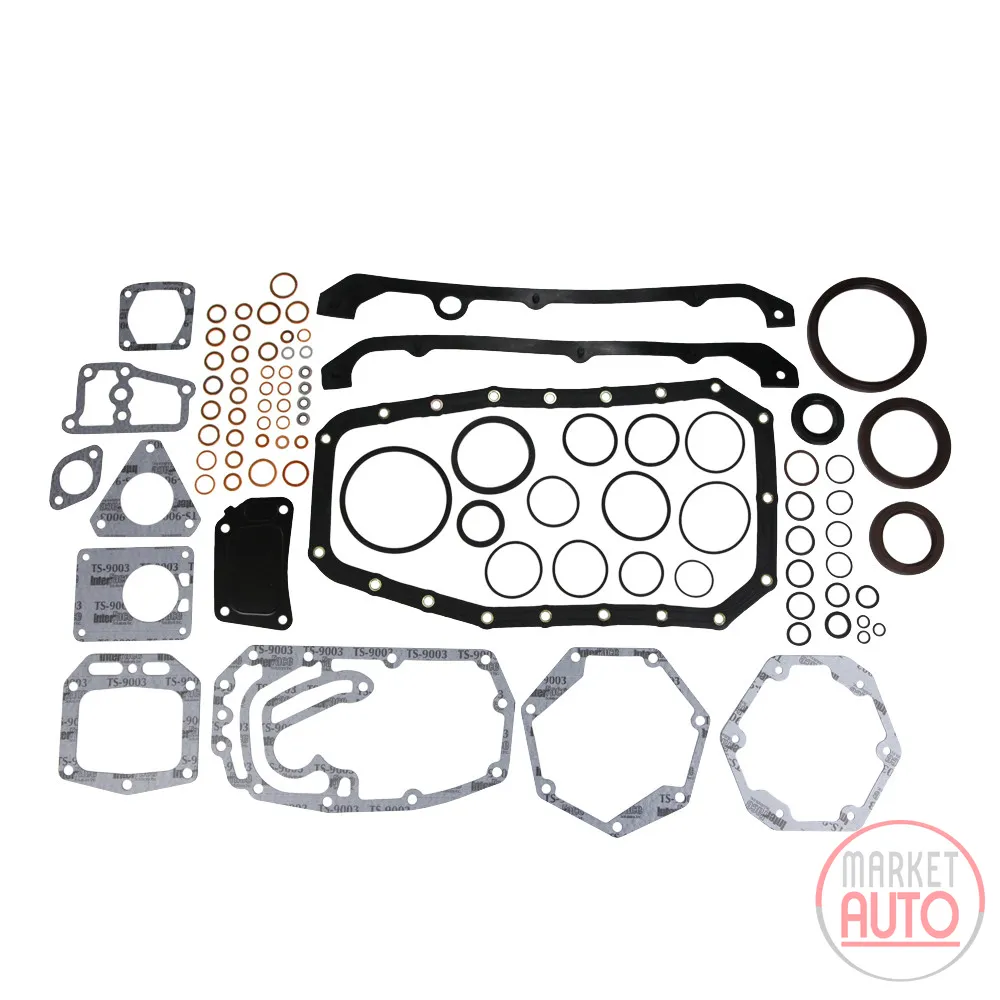 Lower engine gasket kit with shaft seal