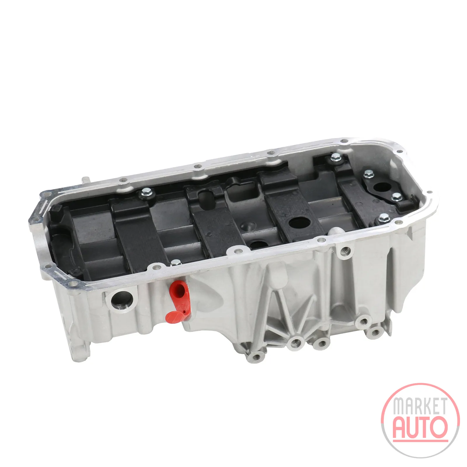 Oil pan with suction basket