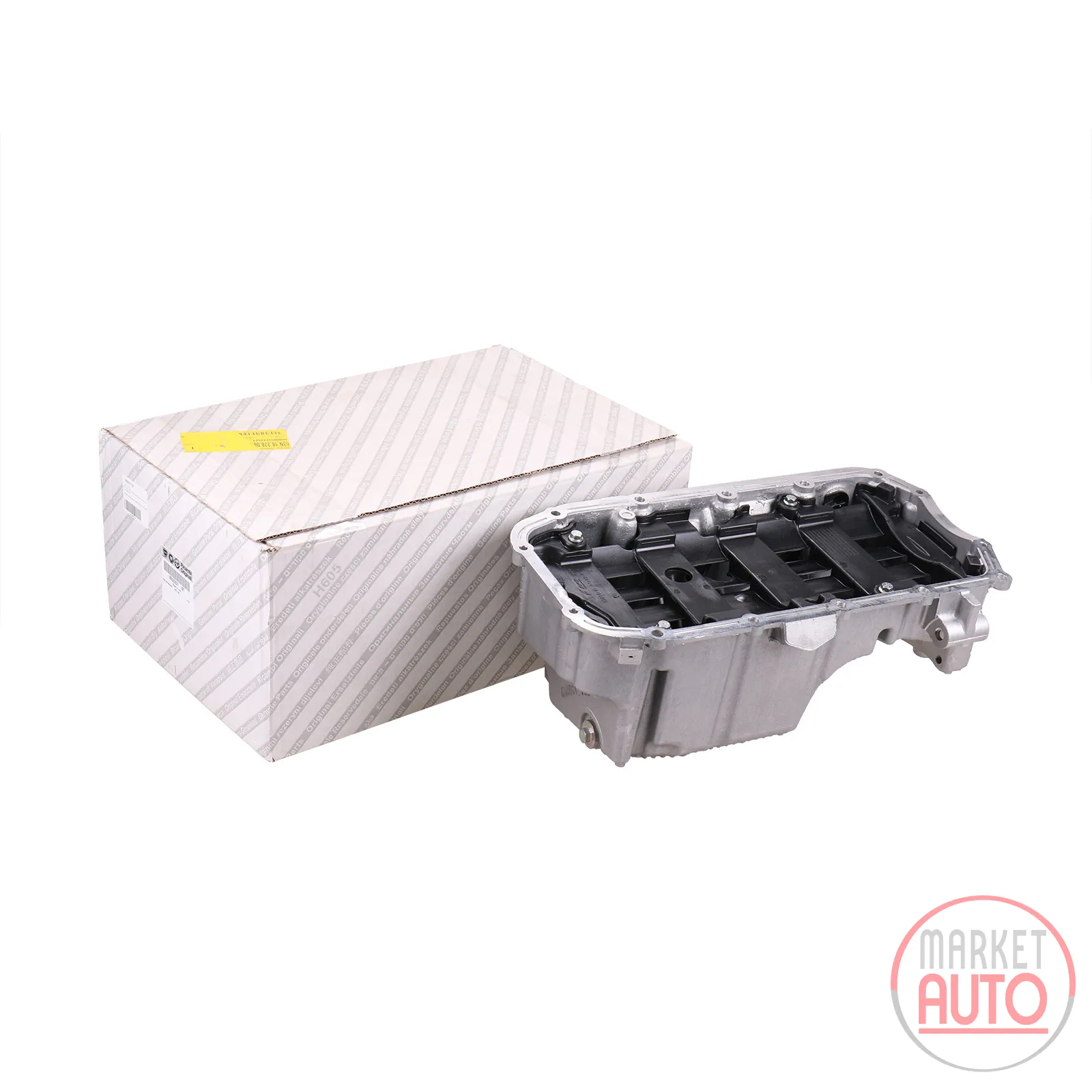 Oil pan complete with oil pressure sensor and suction basket