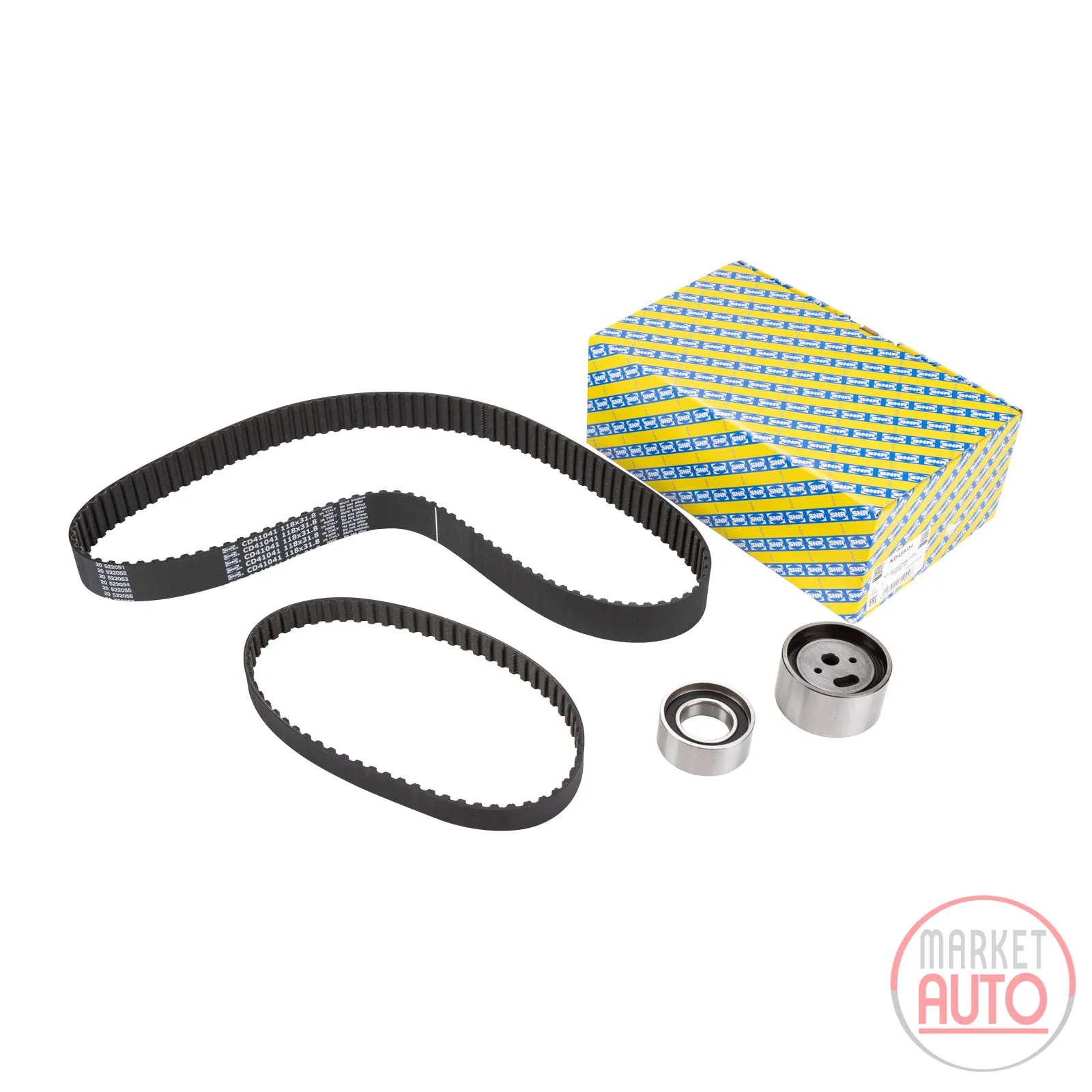 Timing belt set 2 belts 2 rollers