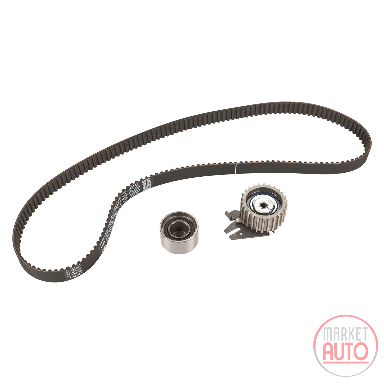 Timing belt set with 2 pulleys