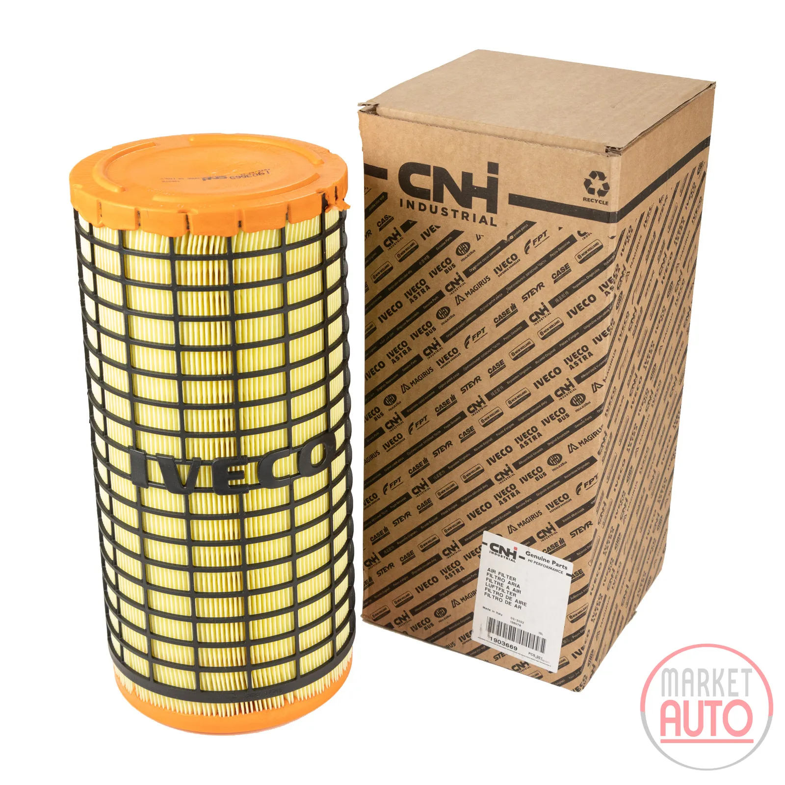 Air filter insert round original IVECO D1=163 D2=93 H=353 mm