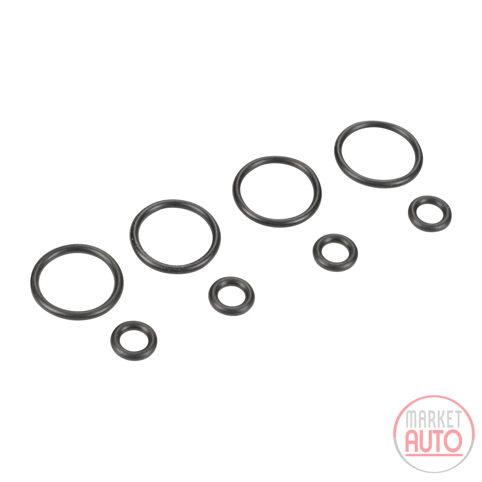 Set of sealing rings for injection nozzles for 4 nozzles