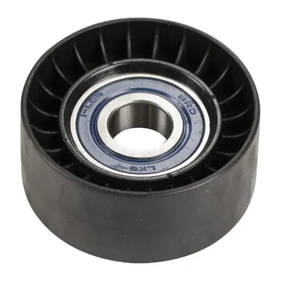 Flat belt tension pulley without tension arm