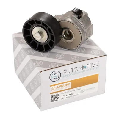 Flat belt pulley tensioner