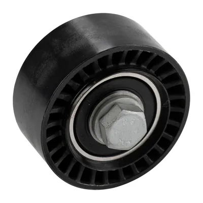 Flat belt deflection, guide roller