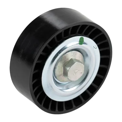 Flat belt tension pulley without tension arm