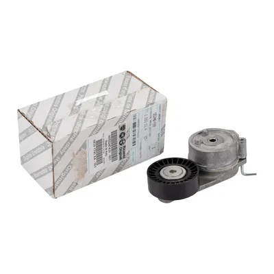 Flat belt tensioner pulley with tension arm Original FCA (55247439)