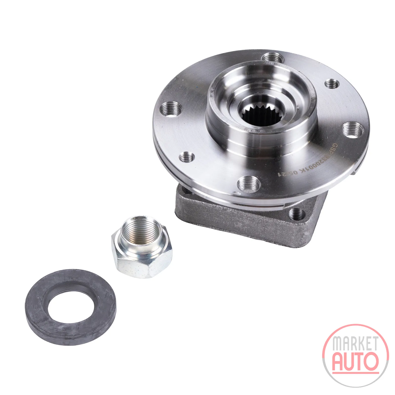 Wheel hub with bearing front
