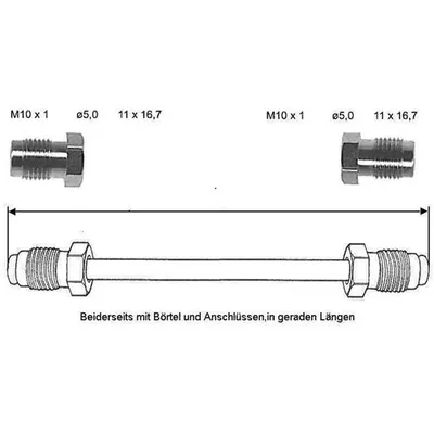 Brake line 880 mm 10 X 1 (copper-nickel)