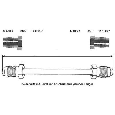 Brake line 900 mm 10 X 1 (copper-nickel)