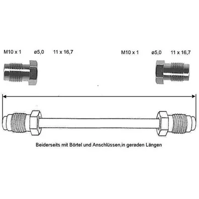 Brake line 1370 mm 10 X 1 (copper-nickel)