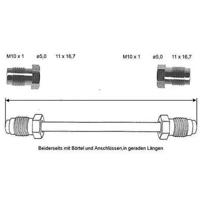 Brake line 3650 mm 10 X 1 (copper-nickel)