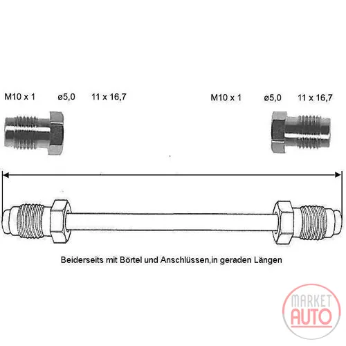 Brake line 4100 mm 10 X 1 (copper-nickel)
