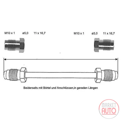 Brake line 4200 mm 10 X 1 (copper-nickel)