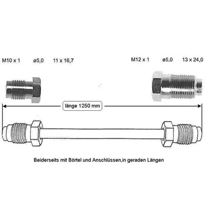 Brake line 1250 mm rear right