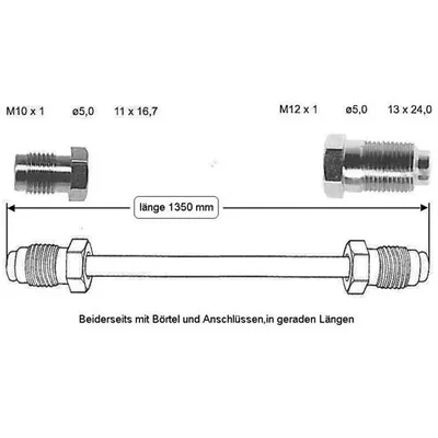Brake line 1350 mm rear right RBZ