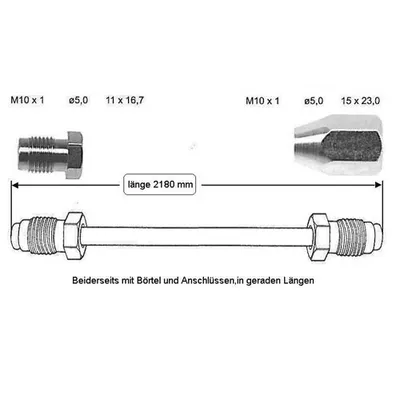 Brake line 2180 mm rear right middle