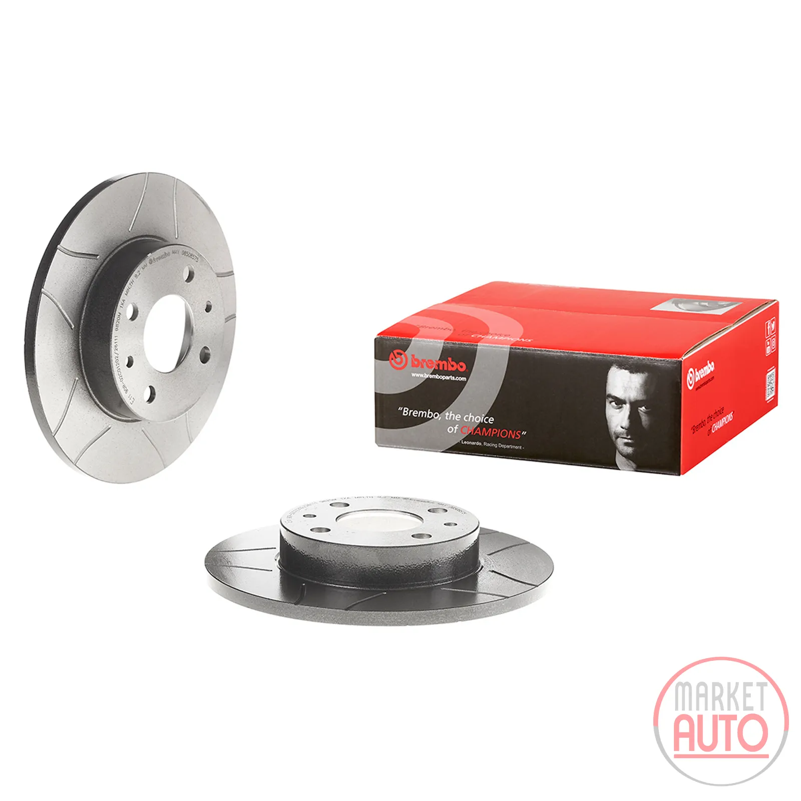 Brembo sports brake disc fully slotted coated