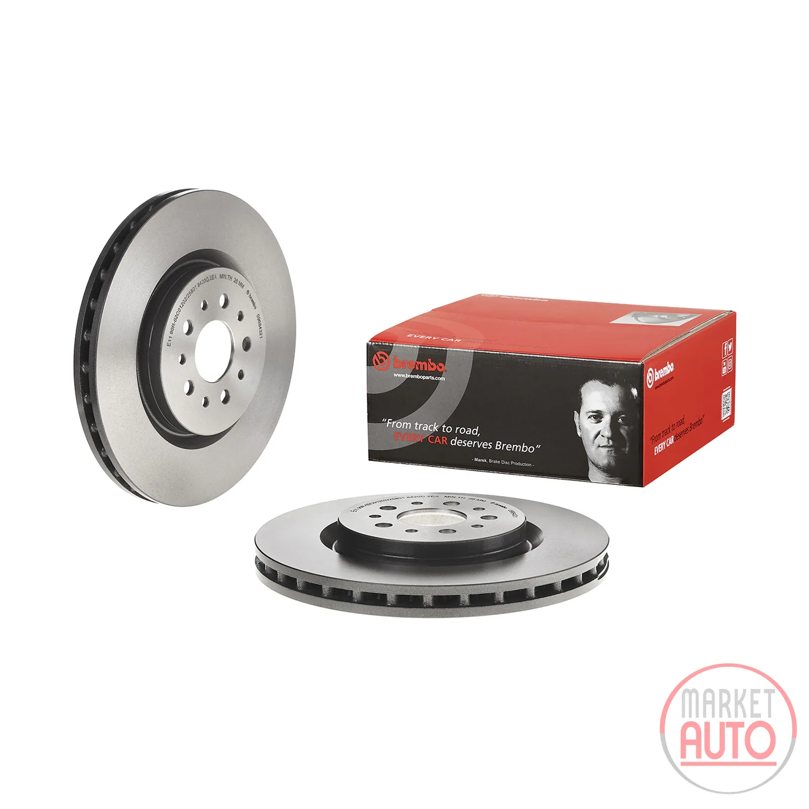 Front brake disc ventilated coated 305 Brembo