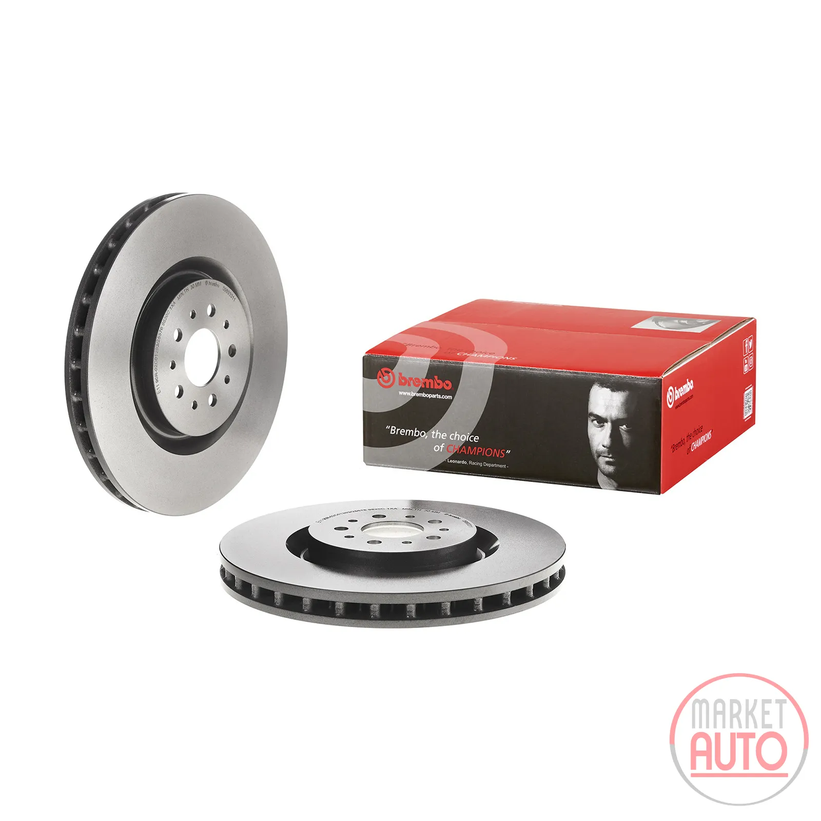 Front brake disc ventilated coated Brembo