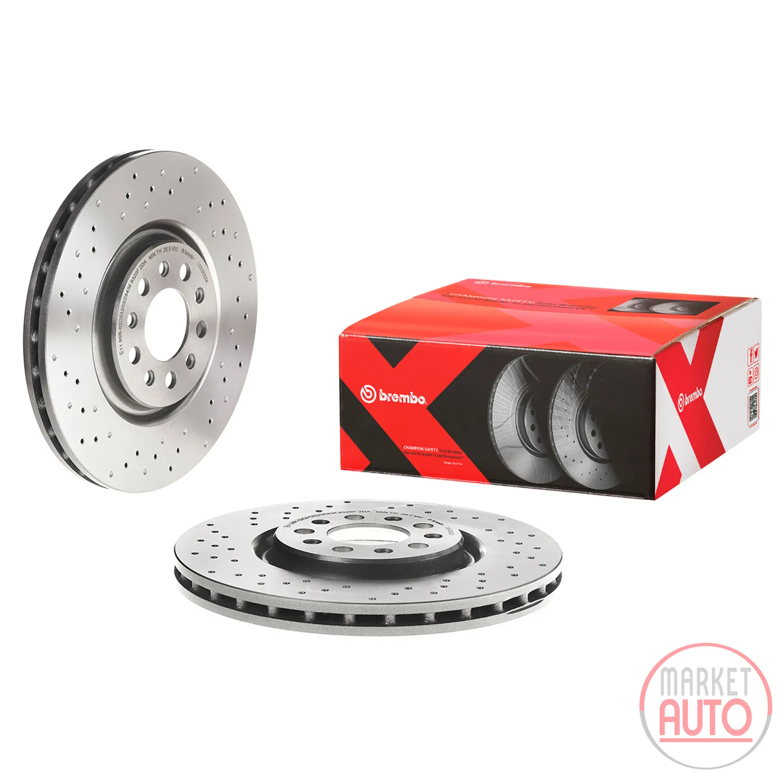 Front brake disc 330 coated vented Brembo Xtra Line