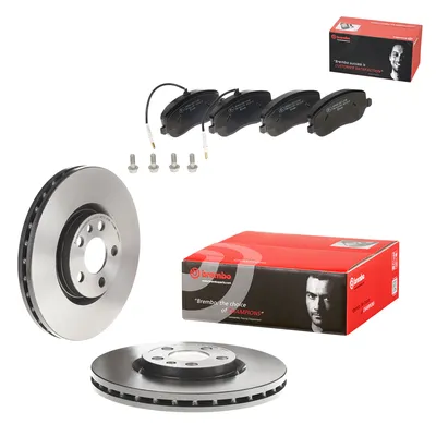 Brake disc set with brake pads front BREMBO