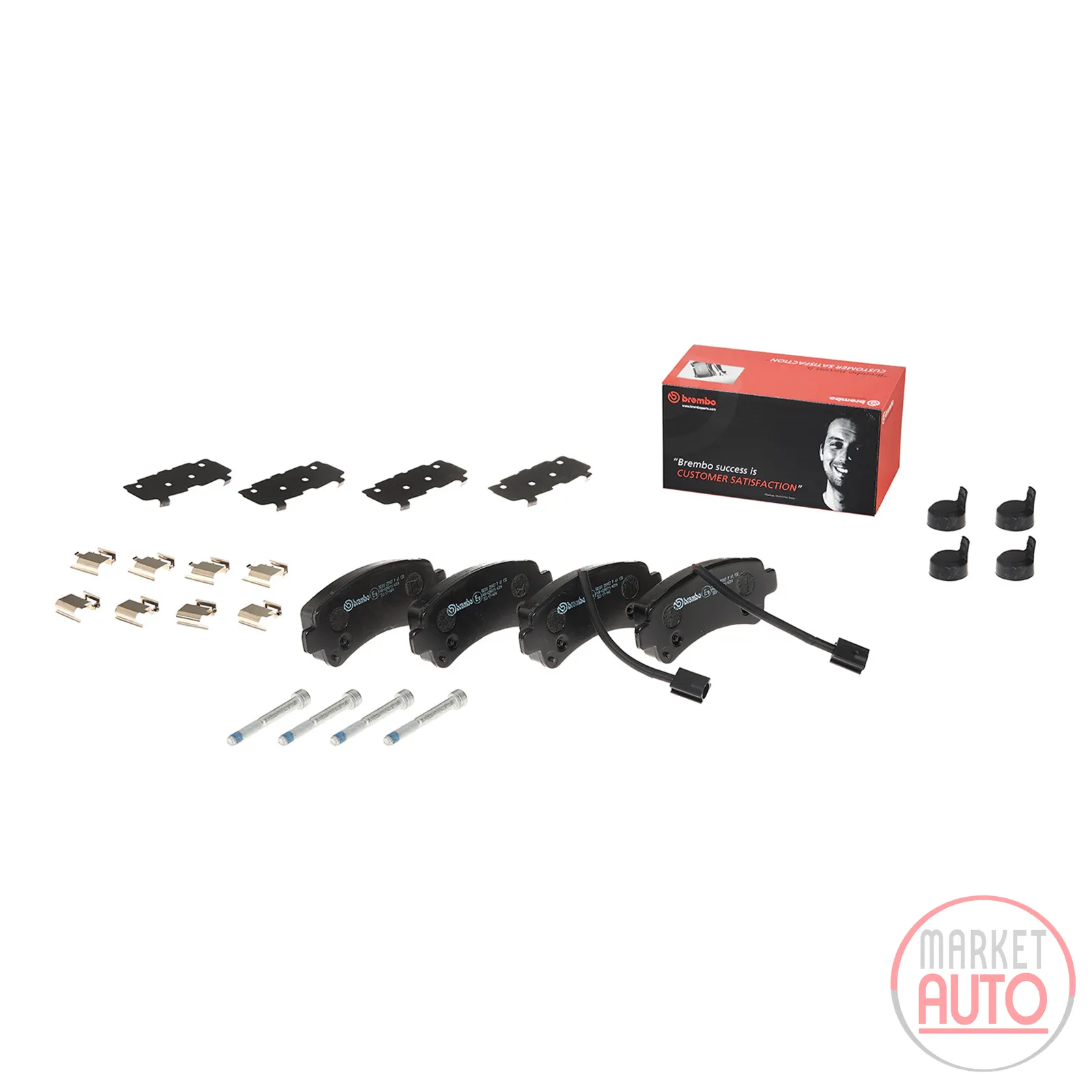 Rear brake pads with accessories Brembo